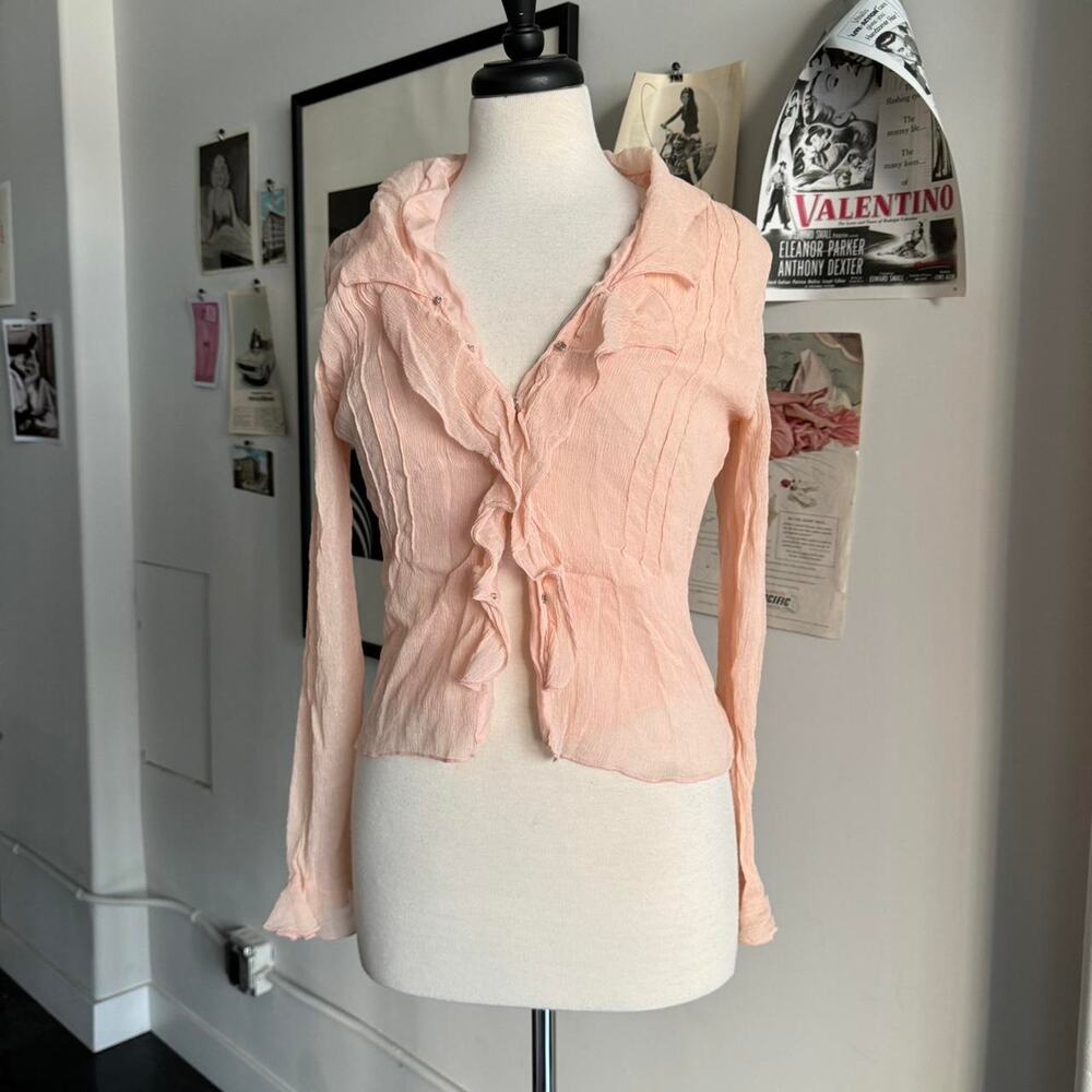 100 silk blush pink ruffle